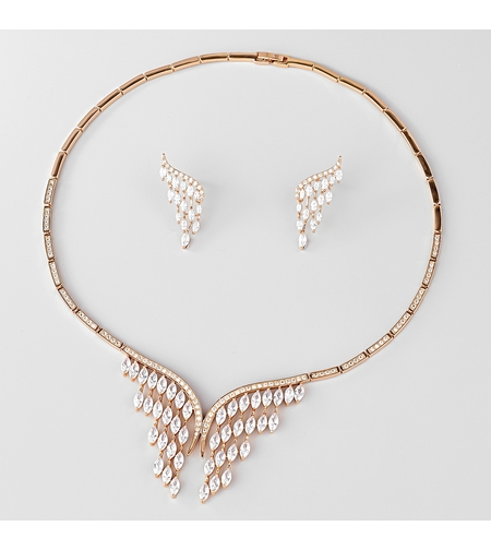 Комплект розово позлатяване ангелски криле | Колекция Luxury Secret | Бижута Invoke.bg