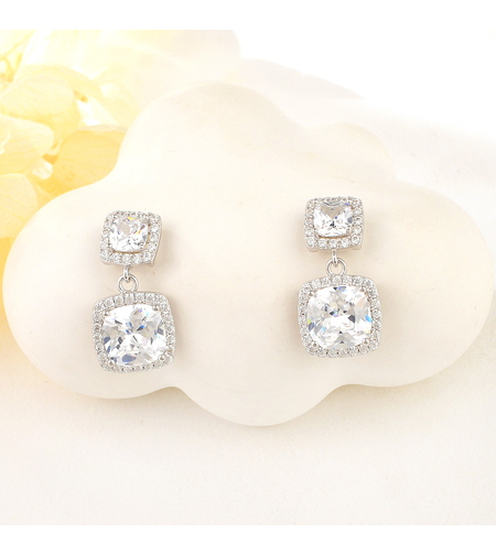 Сребърни обеци с родий | колекция Delicate Silver | Бижута Invoke.bg