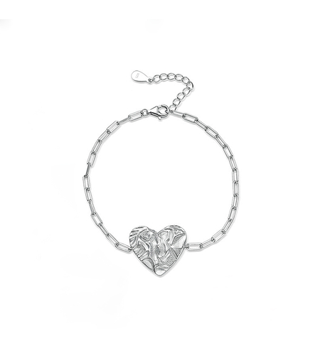 Дамска сребърна гривна сърце | колекция Delicate Silver