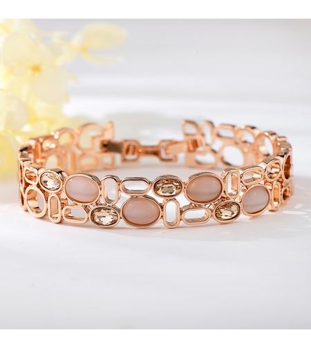 Обеци розово позлатяване с елипси | Колекция Rose Gold | Бижута Invoke.bg