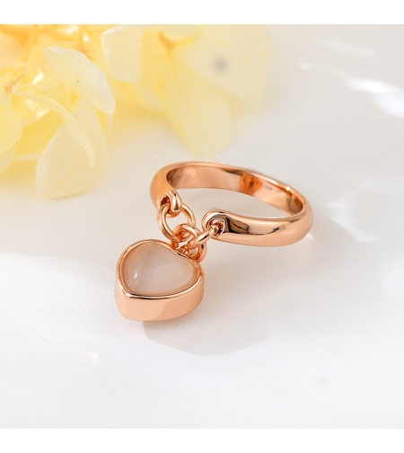 Пръстен розово позлатяване сърце | Колекция Rose Gold | Бижута Invoke.bg