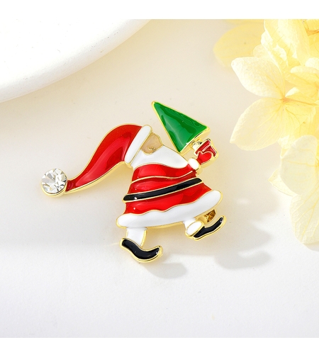 Брошка жълто позлатяване 'Дядо Коледа' | Бижута Invoke.bg