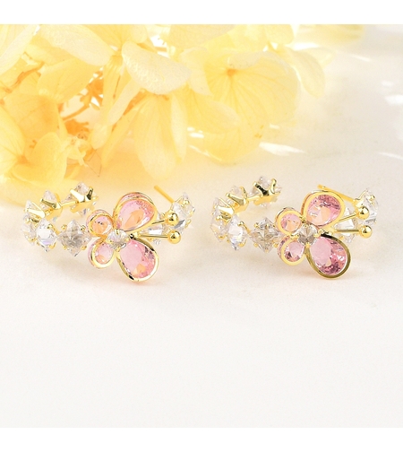 Обеци жълто позлатяване Пеперуди | Колекция Luxury Secret | Бижута Invoke.bg