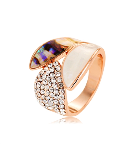 Пръстен розово позлатяване със седеф | Колекция Rose Gold | Бижута Invoke.bg