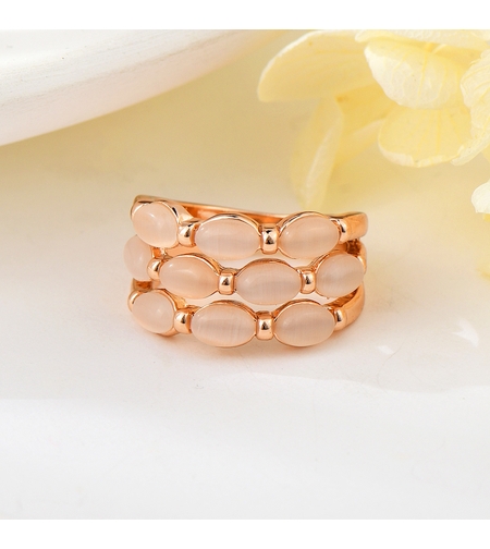 Пръстен розово позлатяване пеперуда с котешко око | Колекция Rose Gold | Бижута Invoke.bg