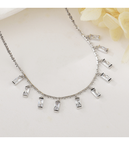 Нежно сребърно правоъгълни елементи | колекция Delicate Silver | Бижута Invoke.bg