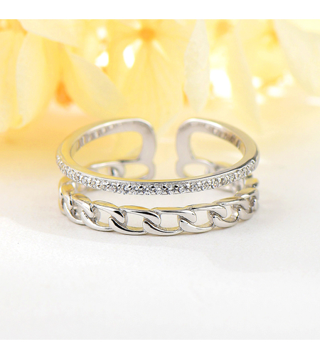 Сребърен пръстен верига | колекция Delicate Silver | Бижута Invoke.bg