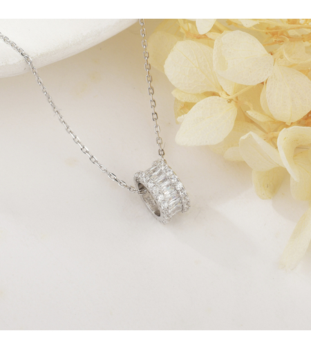 Нежно сребърно колие колелце | колекция Delicate Silver | Бижута Invoke.bg