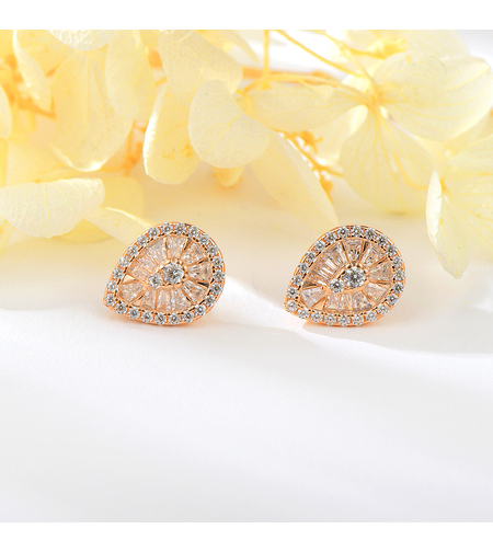 Сребърни обеци Капка с розово позлатяване | колекция Delicate Silver | Бижута Invoke.bg