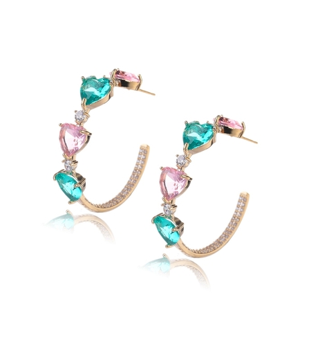 Обеци розово позлатяване Цветни сърца | Колекция Luxury Secret | Бижута Invoke.bg