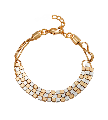 Гривна розово и бяло позлатяване | Колекция Rose Gold | Бижута Invoke.bg