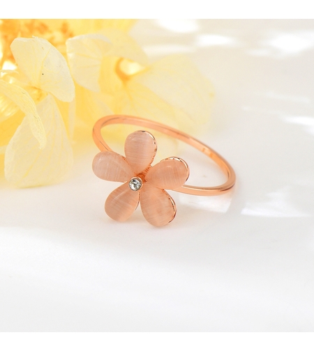 Пръстен розово позлатяване нежно цвете | Колекция Rose Gold | Бижута Invoke.bg