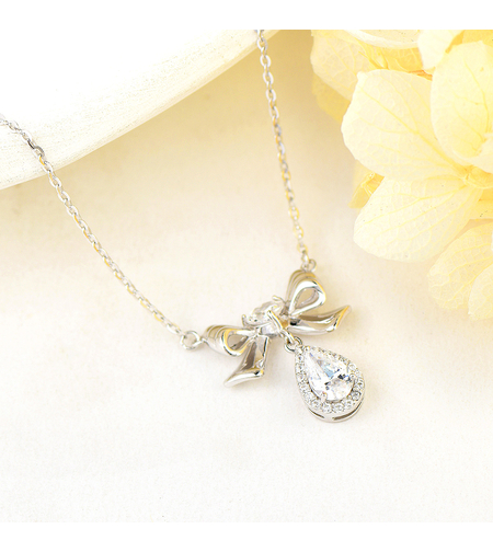 Сребърно колие Панделка | колекция Delicate Silver | Бижута Invoke.bg