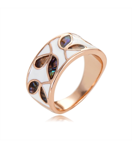 Пръстен розово позлатяване със седеф | Колекция Rose Gold | Бижута Invoke.bg