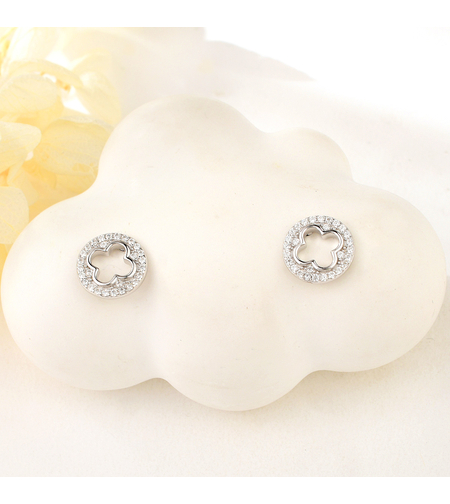 Сребърни обеци с родий | колекция Delicate Silver | Бижута Invoke.bg