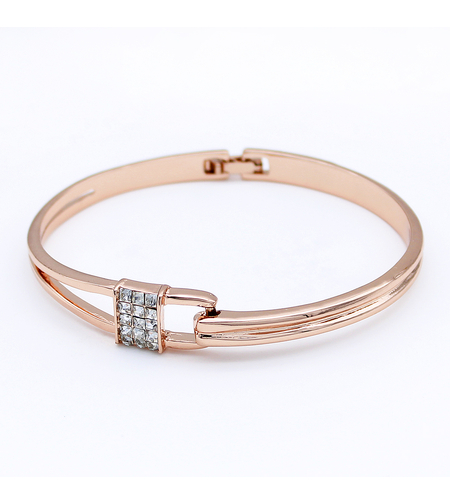 Твърда гривна розово позлатяване | Колекция Rose Gold| Бижута Invoke.bg