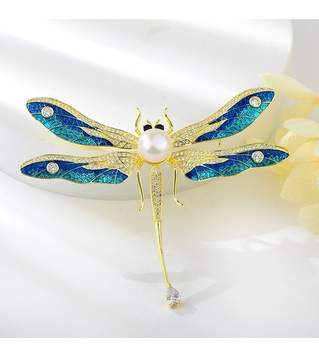 Брошка жълто позлатяване 'Водно конче' | Бижута Invoke.bg