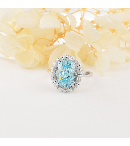 BLUE CRUSHED ICE RING