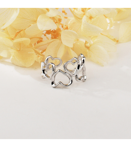 Сребърен пръстен сърца JL070438B | колекция Delicate Silver | Бижута Invoke.bg