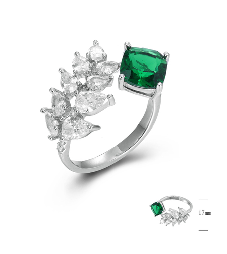 Сребърен пръстен Цвят изумруд | Колекция Silver Premium | Бижута Invoke.bg