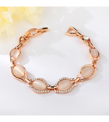 Гривна розово позлатяване котешко око | Колекция Rose Gold | Бижута Invoke.bg