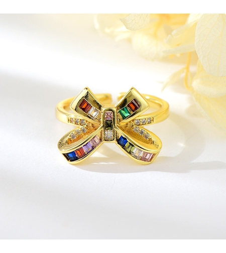 Пръстен жълто позлатяване с кристали Swarovski | Бижута Invoke.bg