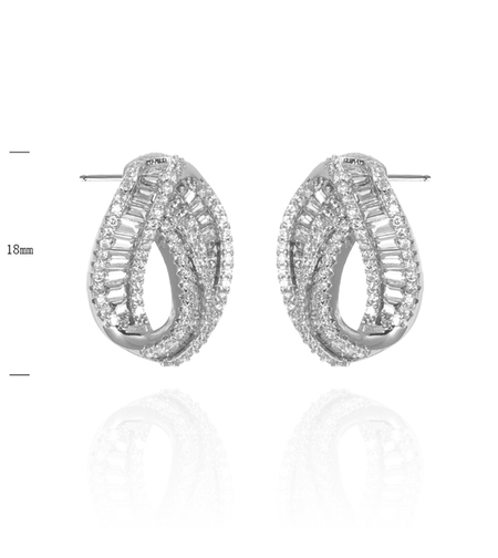 Сребърни обеци с платина | Колекция Silver Premium | Бижута Invoke.bg