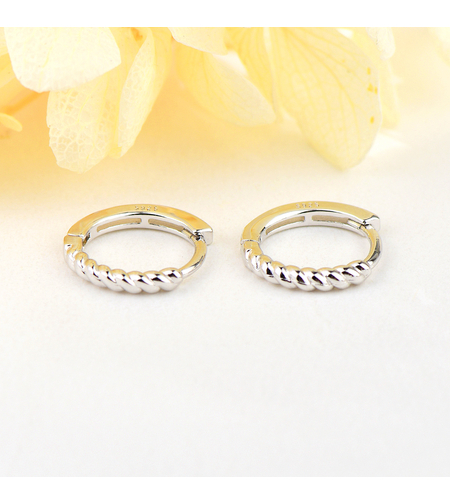 Сребърни обеци Халки с родий | колекция Delicate Silver | Бижута Invoke