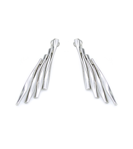 Earrings white gold plating 2405112599936 | Desert Shine Collection