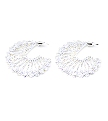 Earrings white gold plating 2405112599547 | Desert Shine Collection