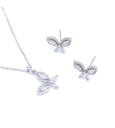 Нежен сребърен комплект пеперуда | колекция Delicate Silver | Бижута Invoke.bg