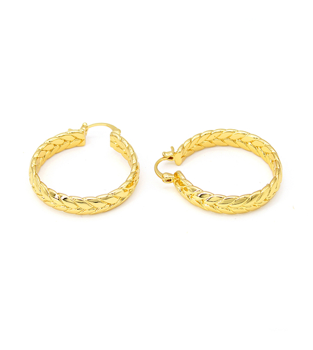 Обеци жълто позлатяване халки 2405112599233 | Колекция Desert Shine