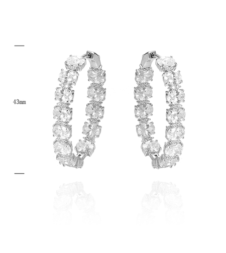 Сребърни обеци с платина и кубични циркони | Колекция Silver Premium | Бижута Invoke