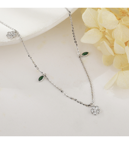 Сребърно колие цвете | Бижута Invoke.bg