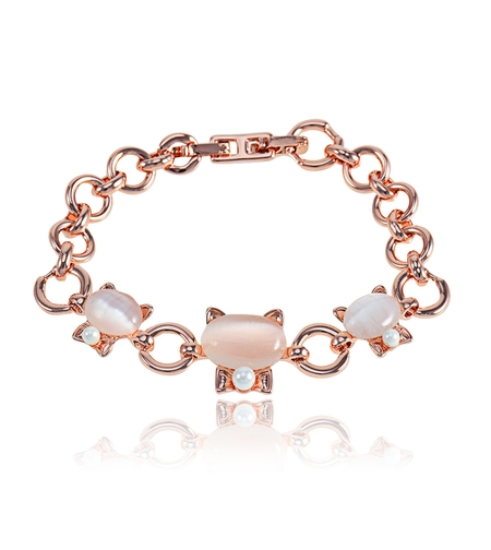 Гривна розово позлатяване с камък котешко око | Колекция Rose Gold | Бижута Invoke.bg