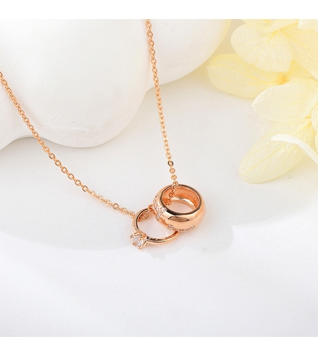 Колие розово позлатяване бракосъчетание | Колекция Rose Gold | Бижута Invoke.bg