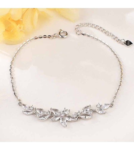 SILVER  JEWELRY - SILVER  BRACELET WITH CRYSTALS