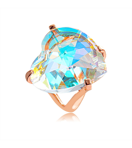 Пръстен розово позлатяване с кристали Swarovski | Колекция Rose Gold | Бижута Invoke.bg