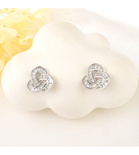 Сребърни обеци с родий | колекция Delicate Silver | Бижута Invoke.bg