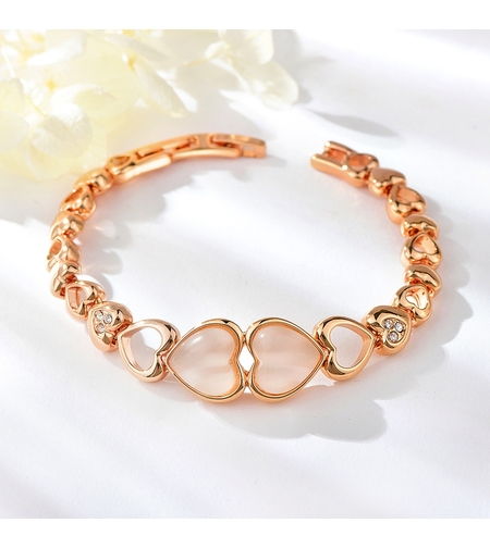 Гривна розово позлатяване с котешко око | Колекция Rose Gold | Бижута Invoke.bg