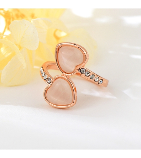 Пръстен розово позлатяване сърца | Колекция Rose Gold | Бижута Invoke.bg