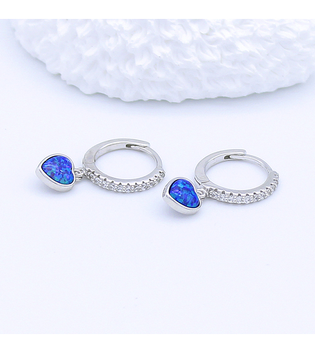 СРЕБЪРНИ ОБЕЦИ С КАМЪНИ ОПАЛ СЪРЦА