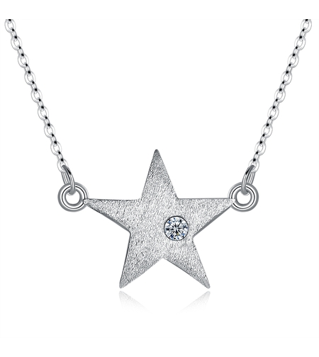 Сребърно колие звезда с циркон | колекция Delicate Silver | Бижута Invoke