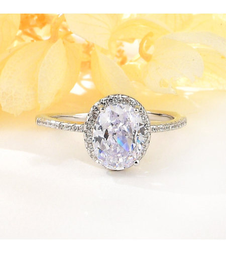 Сребърен пръстен с платина и кубични циркони  | Колекция Silver Premium | Бижута Invoke.bg