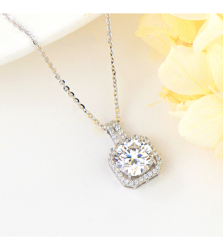 Сребърно колие | Колекция Мойсанит | Бижута Invoke.bg