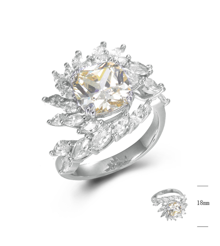 Сребърен пръстен Цвят цитрин | Колекция Silver Premium | Бижута Invoke.bg