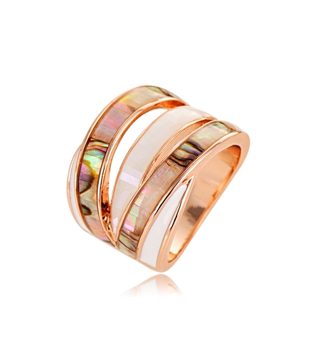 Пръстен розово позлатяване със седеф | Колекция Rose Gold | Бижута Invoke.bg