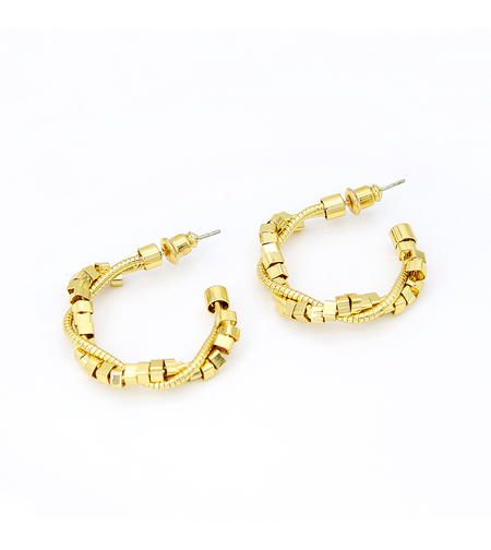 Обеци жълто позлатяване халки 2405112599219 | Колекция Desert Shine