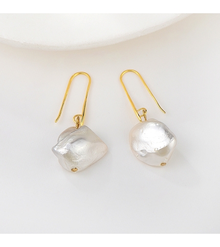 Обеци жълто позлатяване 'Арт перли' | Колекция Luxury Secret | Бижута Invoke.bg