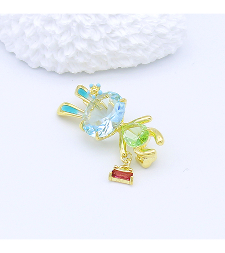 Стилна брошка жълто позлатяване 'Зайче' | Бижута Invoke.bg